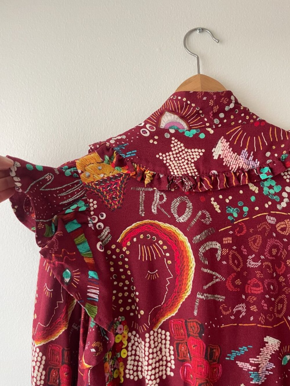 Farm Rio Tie Neck Blouse - Picture 6 of 7